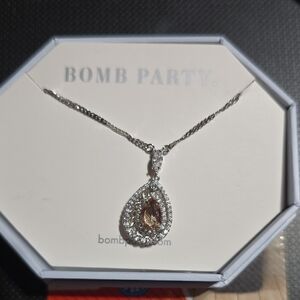 Bomb Party Silver and Gold Teardrop Pendant Necklace